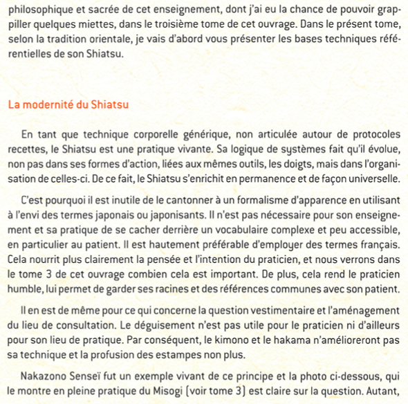 Bloc 3 de l'extrait du Livre Shiatsu Fondamental, Tome 1