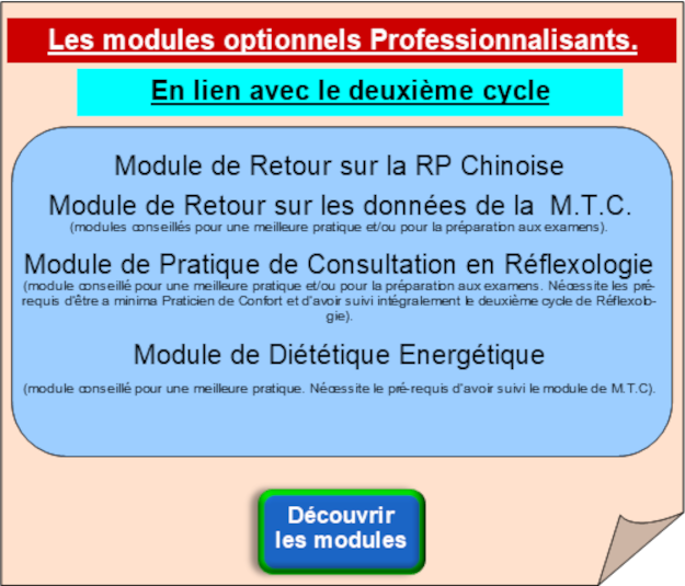 Formation reflexologie - Les modules professionnalisants