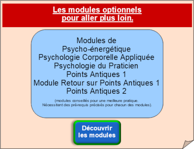 Formation reflexologie - Les modules optionnels pour aller plus loin