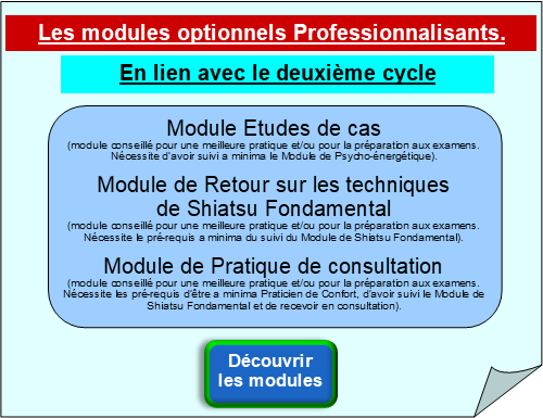 Formation Shiatsu - Les modules professionnalisants