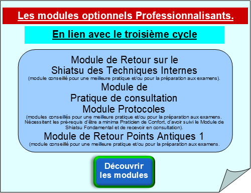 Formation Shiatsu - Les modules professionnalisants